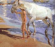 Joaquin Sorolla Horse bath Spain oil painting artist